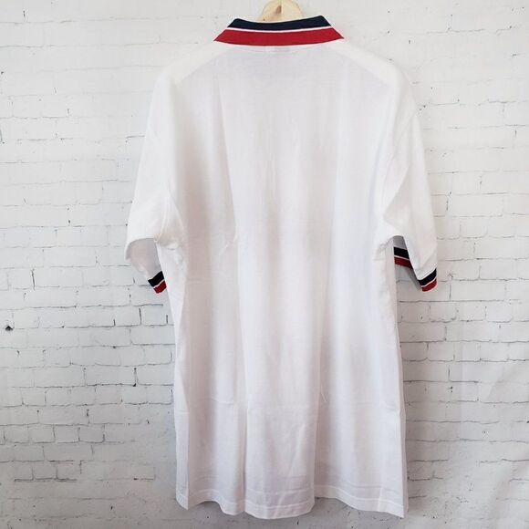 La Mode VTG Golf Polo Size XL Deadstock White Red Blue Collar Blue Mountain 2000 - Picture 7 of 7